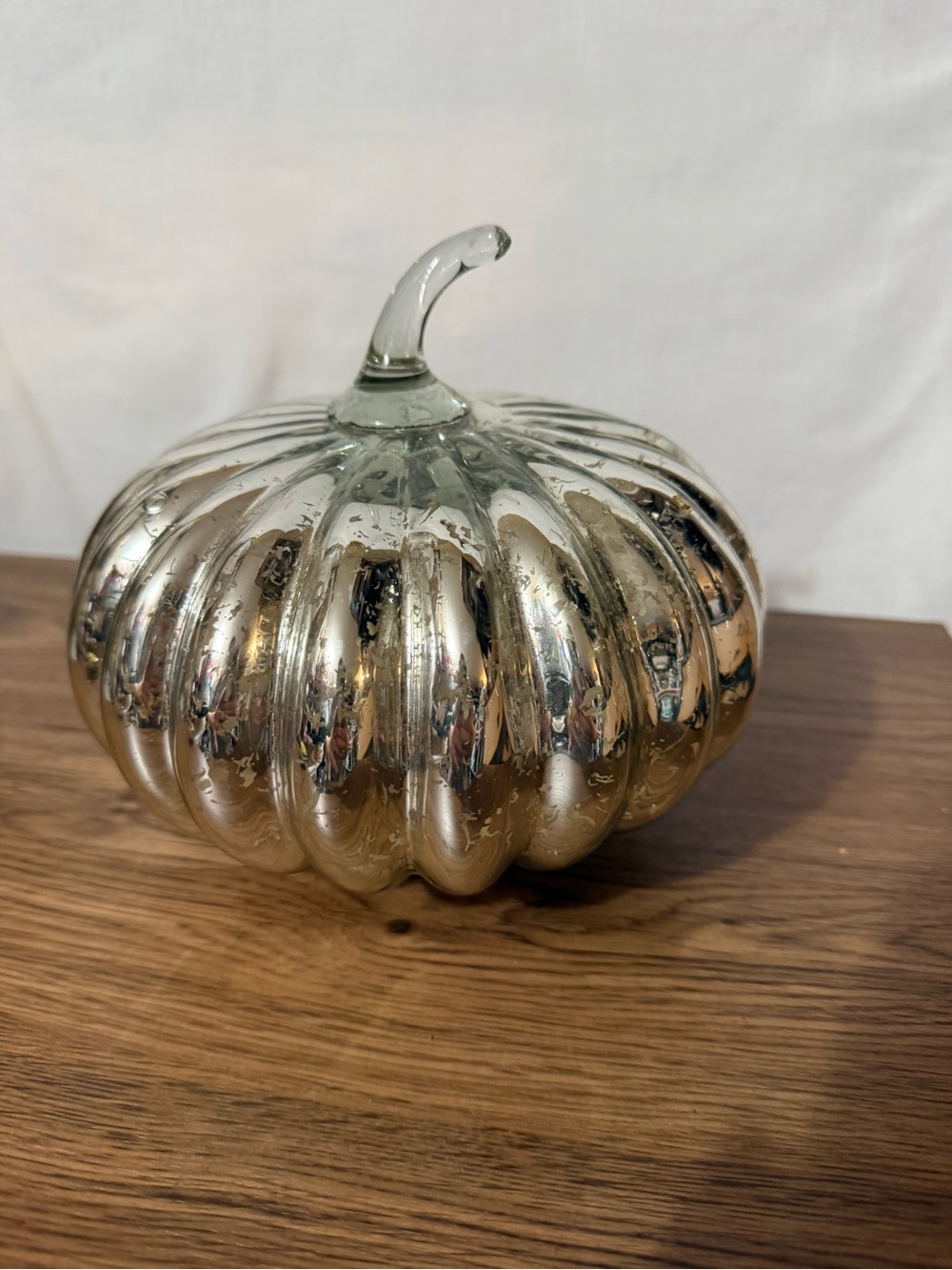 Mercury Glass Pumpkin Holiday Decor - Silver